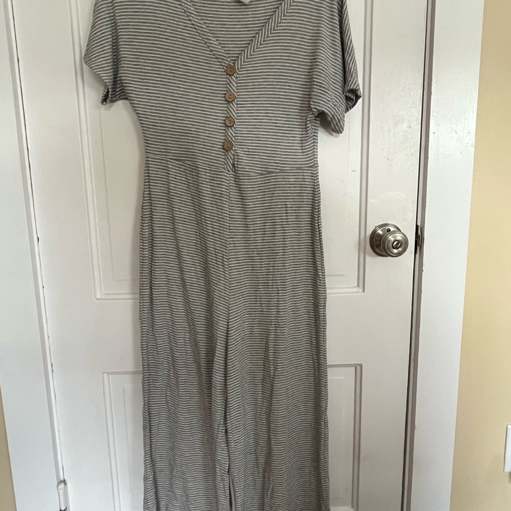 Striped Gray Jumpsuit